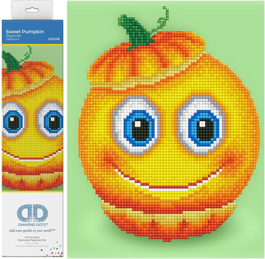 DIAMON DOT Swee Pumpki Emoj Diamon Paintin Kit fo Adult Diamon Ar Kit Relaxin Creativ Craf Ki wit Dot Gem 9.5inchx10.2inch
