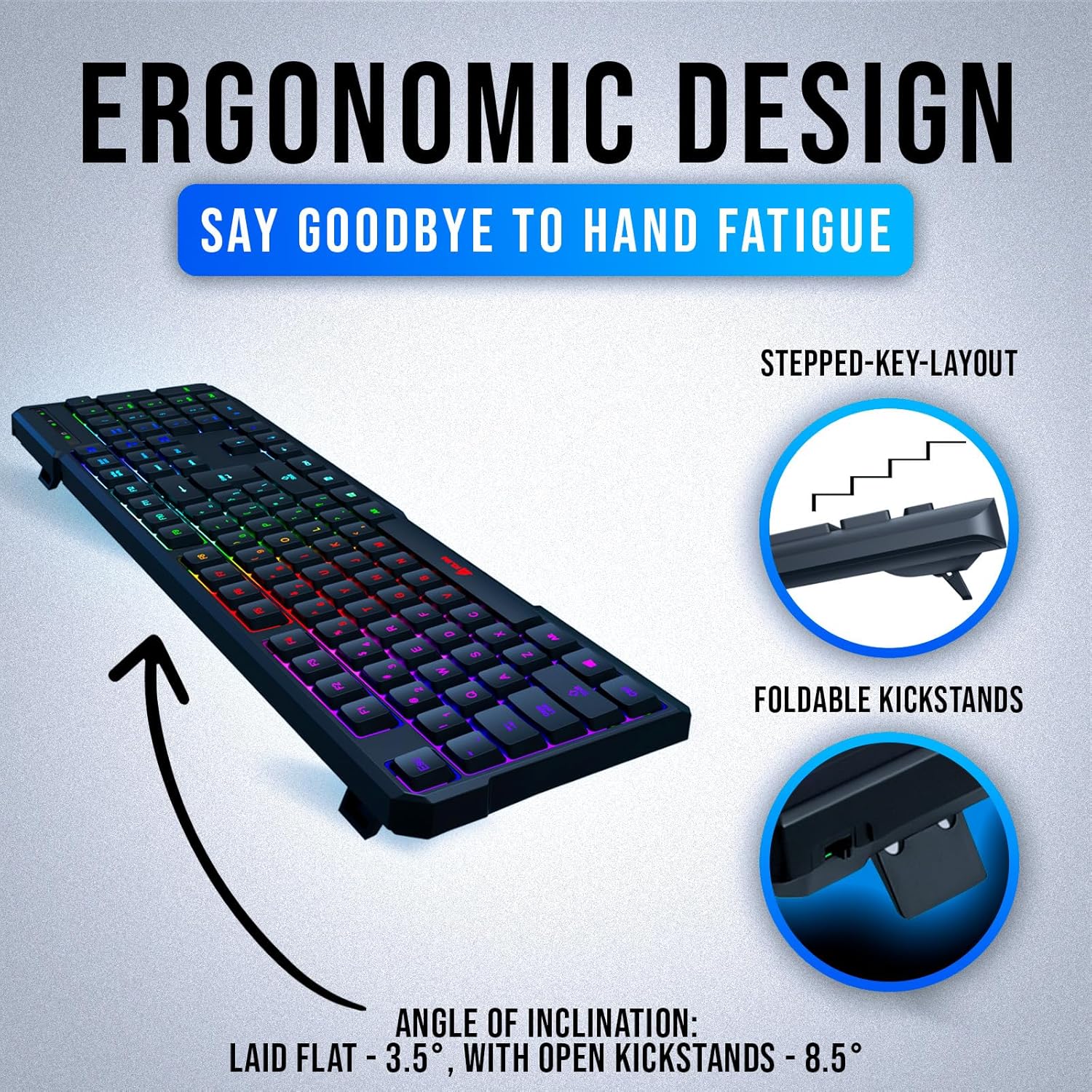 KLI Chrom US RG Gamin Keyboard Wire P Compute Keyboard Membrane Waterproo Durable m Response PS4/PS Ma Compatible