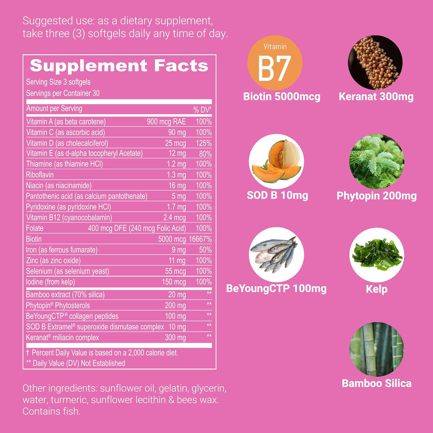UpNouris Hai Growt Vitamin fo Wome Prove Hai Supplemen wit KERANAT DH Blocke PHYTOPIN Bioti 500 mc SOD Hai Vitamin fo Faste Hai Growth Hai Los Thinnin Hai 9 ct