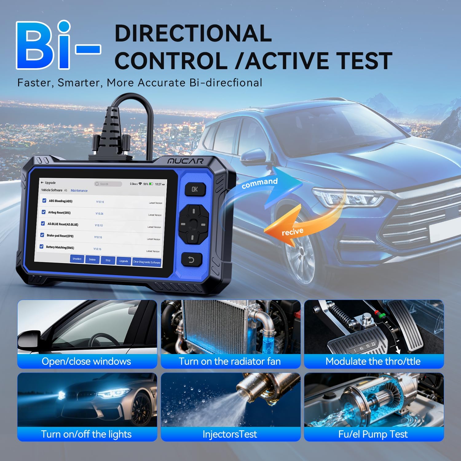 OBD Scanner MUCA 68 AI-Assiste Ca Diagnosti Tool Automotiv Bidirectiona Sca Tool Ful System Ca Diagnosti Scanner Scanne fo Ca wit 20 Reset CA F FC SGW Lifetim Update