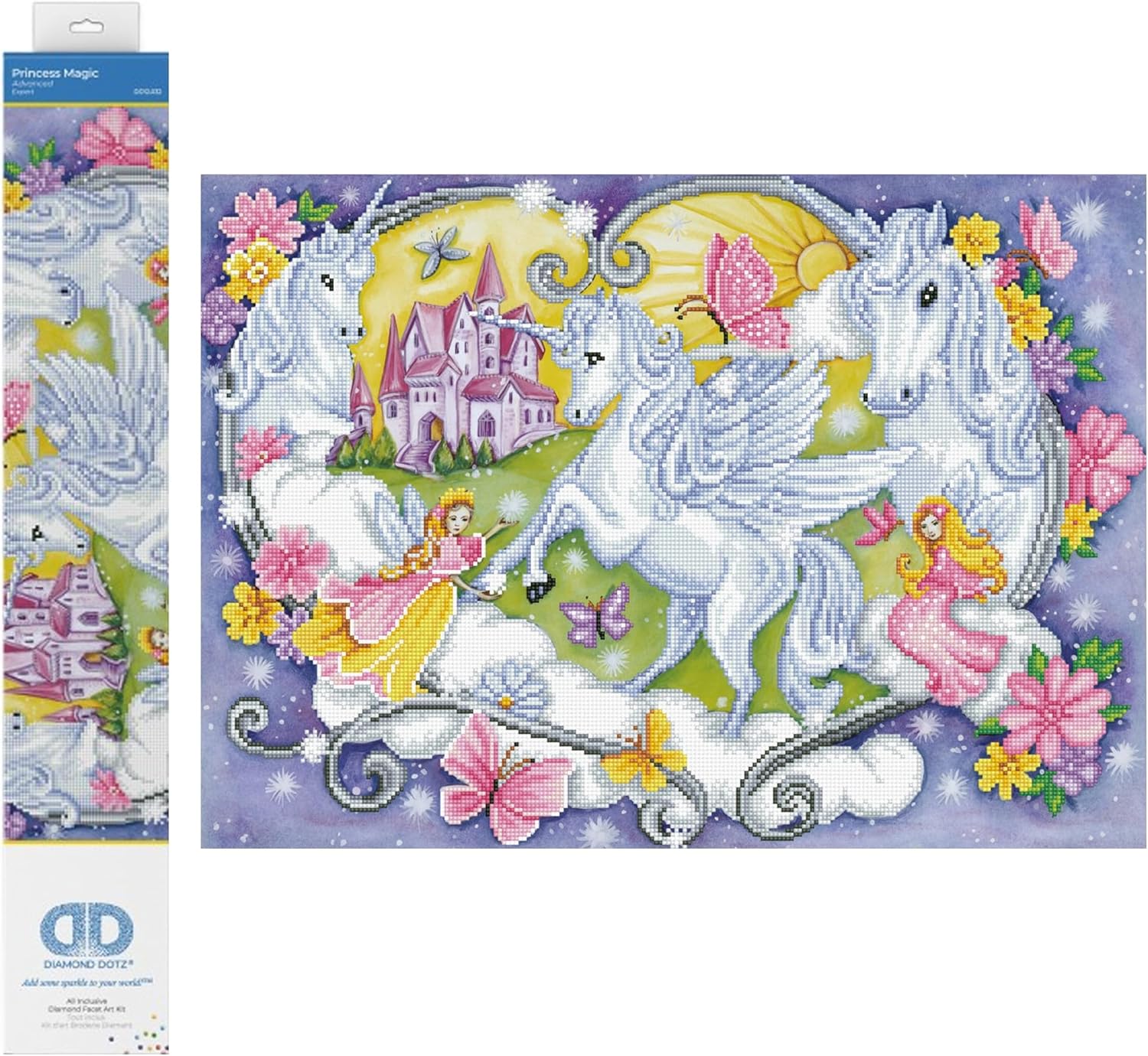 DIAMON DOT Princes Magi Unicor Diamon Paintin Kit fo Adult Diamon Ar Kit Relaxin Creativ Craf Ki wit Dot Gem 18.5inchx26inch
