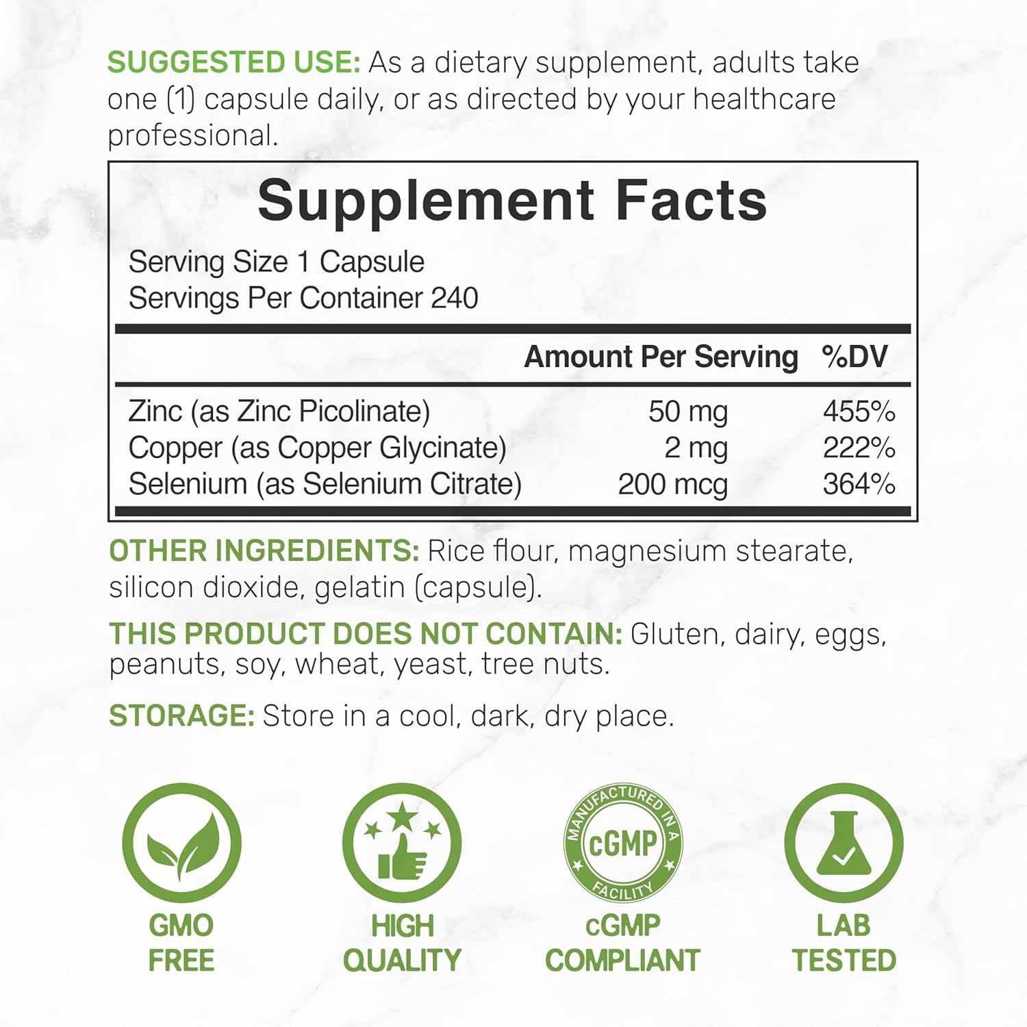 Dea Supplemen Zin 50m wit Seleniu Copper 24 Capsules Mont Supply i Minera Formula Zin Picolinat Comple Supplement Support Health Immun Syste fo Adult an Kids