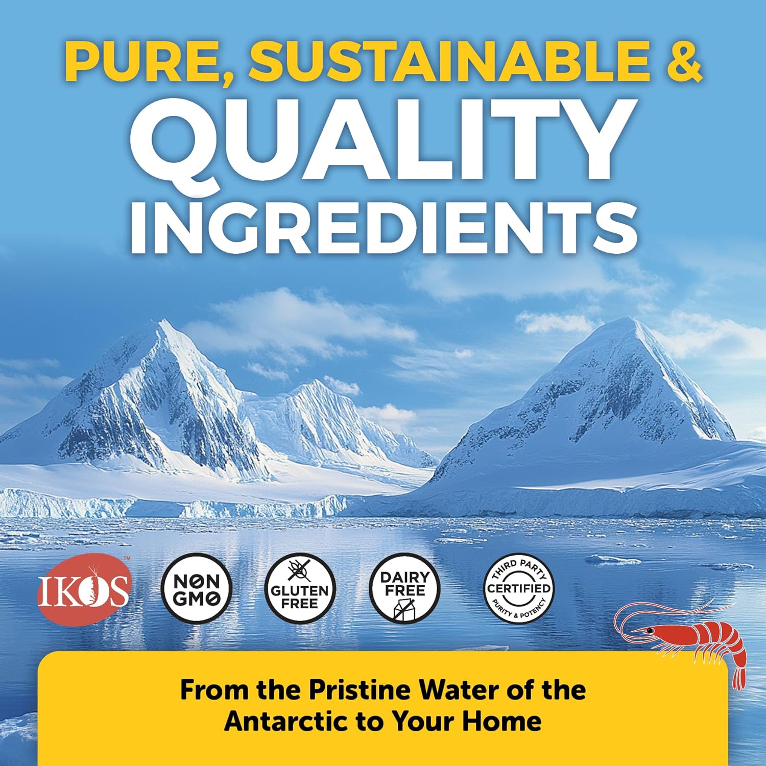 Viva Naturals Antarctic Krill Oil Omega 3 Supplements 1250 mg - DHA EPA Omega-3 Astaxanthin Concentration for Joint Health, No Fish Burp - 60 Krill Oil Capsules