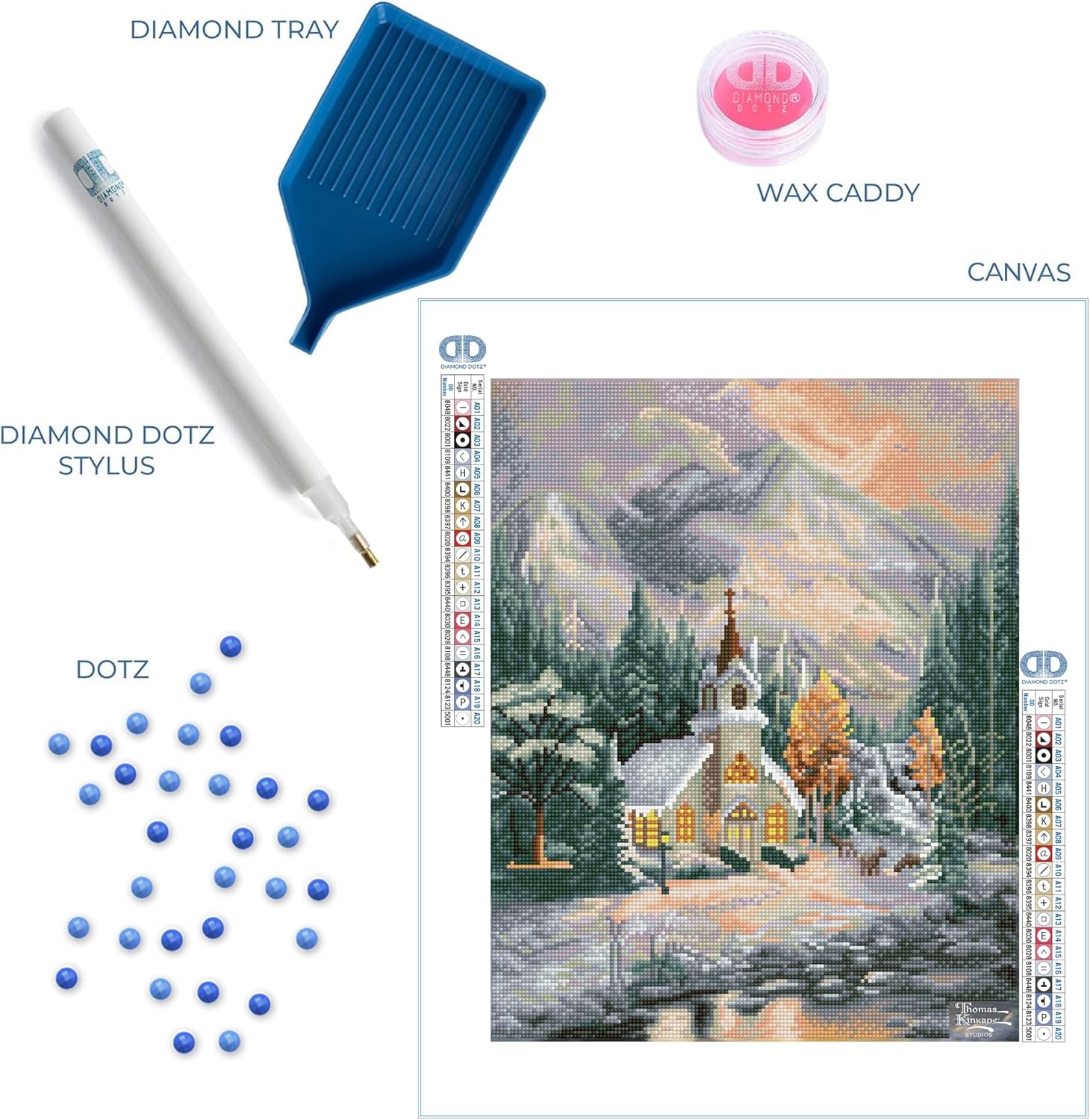 Diamon Dot Thoma Kinkad Dee Cree Chape Diamon Ar Kit Relaxin Creativ Craf Ki wit Dot Gem 16inchx20inch
