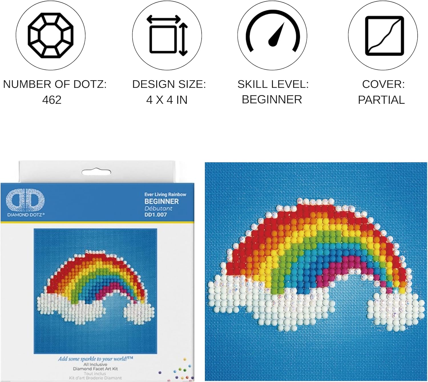 DIAMON DOT Eve Livin Rainbo Natur Diamon Paintin Kit fo Adult Diamon Ar Kit Relaxin Creativ Craf Ki wit Dot Gem 4inchx4inch