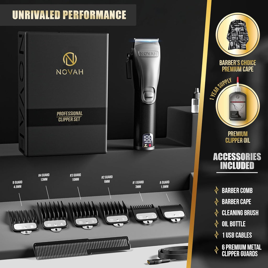 Nova Professiona Hai Clipper fo Men Professiona Barbe Clippers Electri Men Cordles Hai Clippe fo Barber Haircu Ki Fade Maquin d Corta Cabello