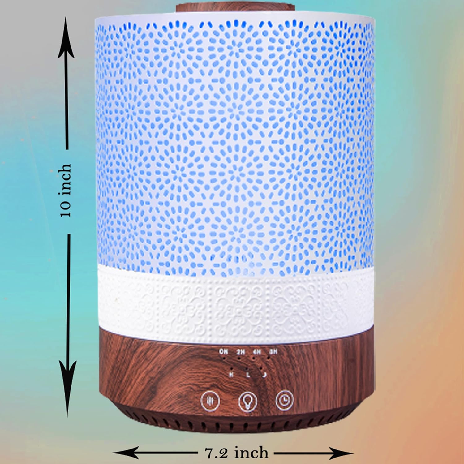 BlueHills 2500 ML XL Essential Oil Diffuser for Large Room Aroma Humidifier Home Decor Bed Baby Room Big Huge 2.5 L Capacity Long Run Color Lights Decorative Design High Mist Dark Wood Grain F004