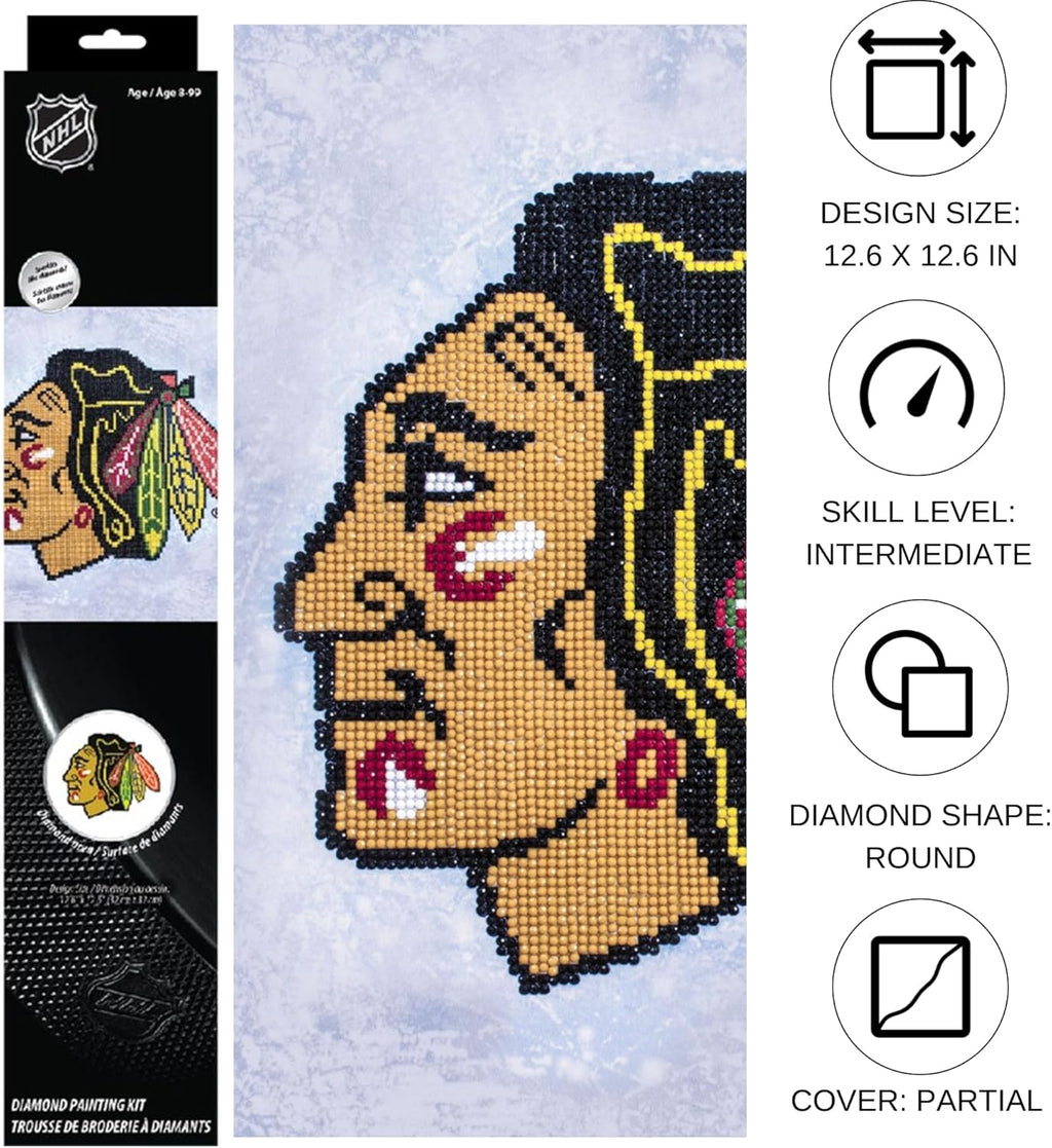 DIAMON DOT NH Chicag Blackhawk Diamon Paintin Kit fo Adult Diamon Ar Kit Relaxin Creativ Craf Ki wit Dot Gems