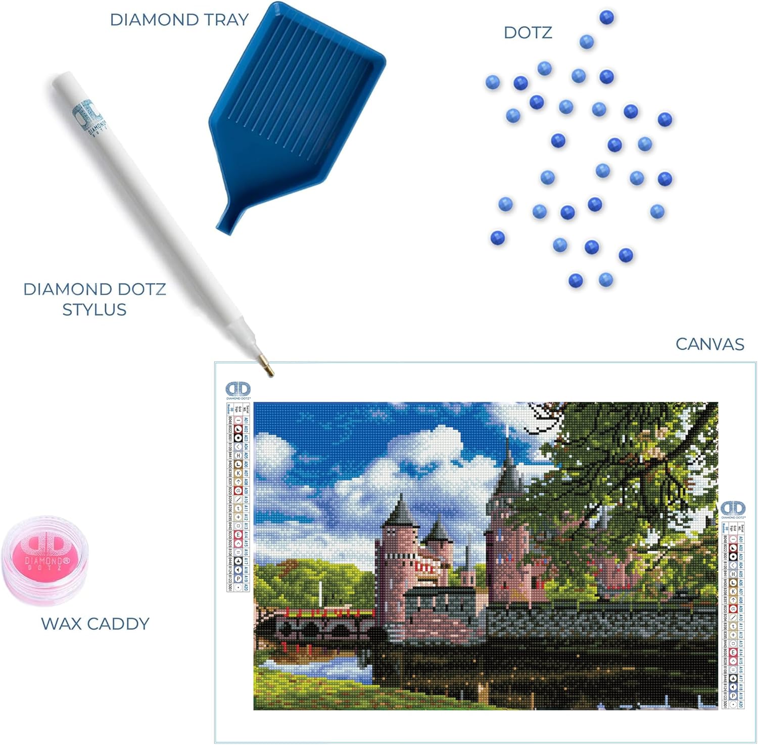 DIAMON DOT D Haa Medieva Castle Hollan Diamon Paintin Kit fo Adult Diamon Ar Kit Relaxin Creativ Craf Ki wit Dot Gem 13.6x20.5