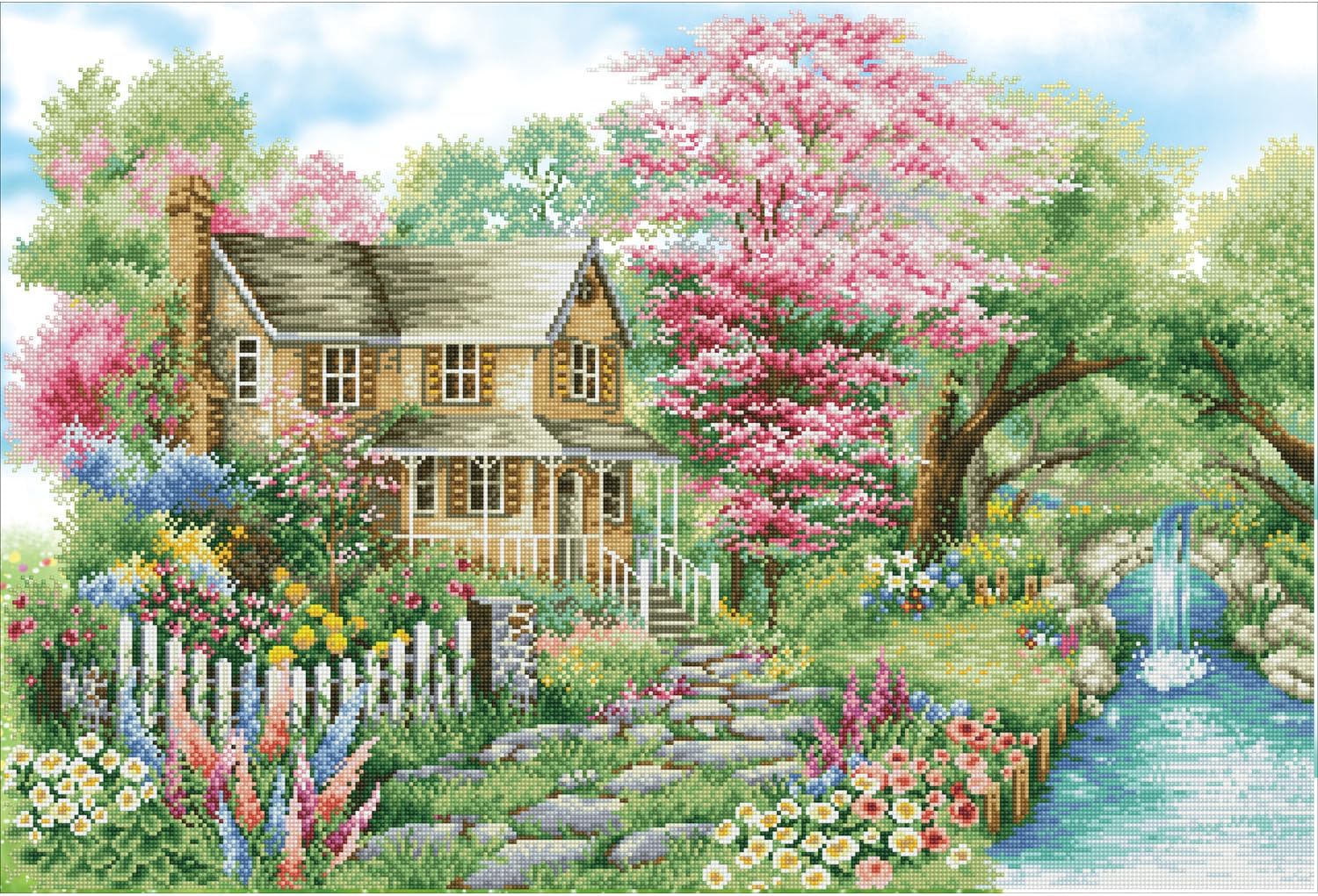 DIAMON DOT Sprin Sparkl Diamon Paintin Kit fo Adult Diamon Ar Kit Relaxin Creativ Craf Ki wit Dot Gem 35.4x24