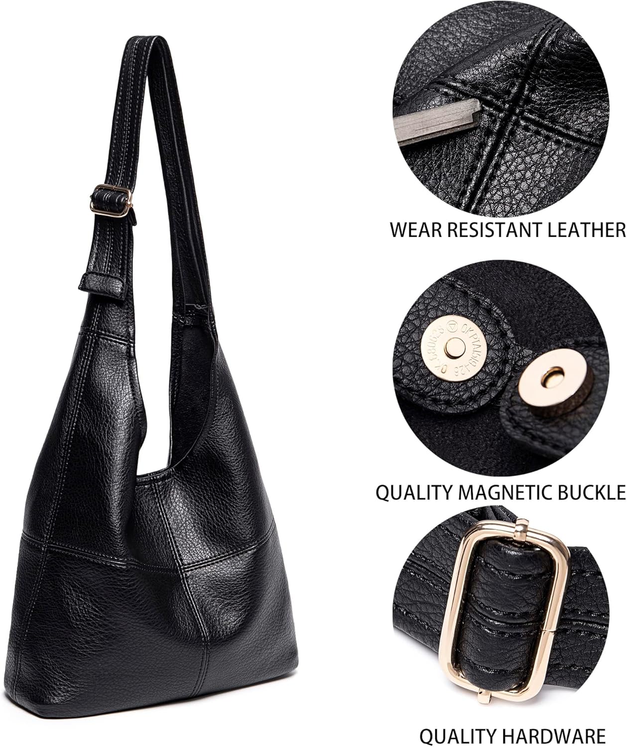 Montana West Hobo Bags Purse for Women Ultra Soft Foldable Shoulder Slouchy Handbags with Cosmetic bag
