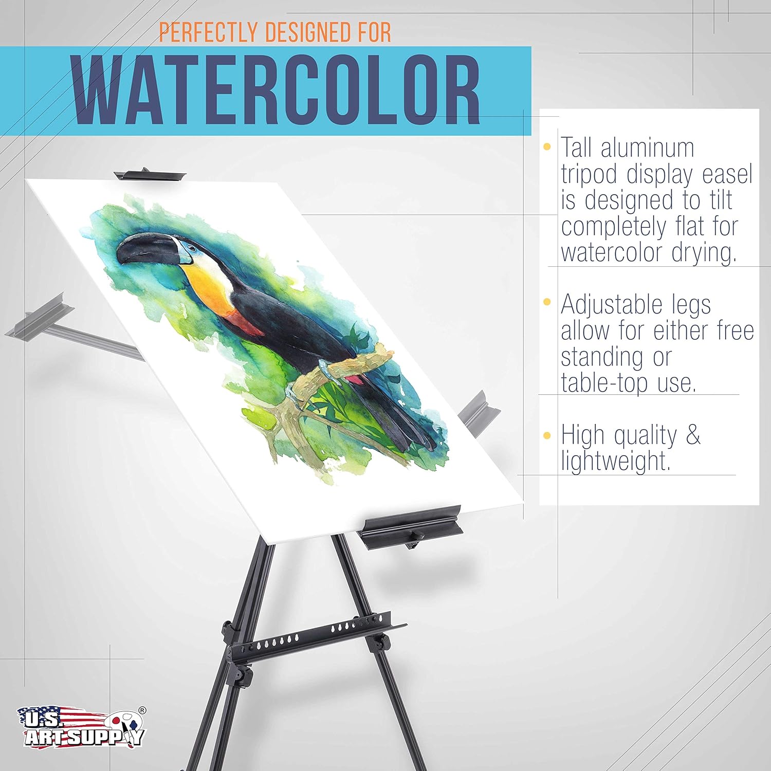 U.S Ar Suppl 80inc Aluminu Ar Ease Stan Sig Display Watercolo Field Adjustabl Height Floo Tableto Tripod Canva u t 63inc  40inc W Portabl Ease fo Canva Painting Storag Bag