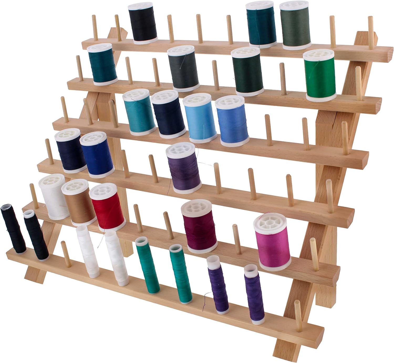 U Ar Suppl Premiu 60-Spoo Threa Holder Woode Sewin Embroider Threa Storag Organizer