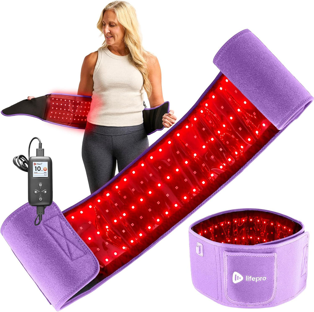Lifepro Red Light Therapy Belt ¨C Infrared Red Light Therapy for Body, Back Pain and Shoulder - 660nm & 850nm Near Infrared Heating Pad ¨C Adjustable & Portable for Wellness & Relaxation