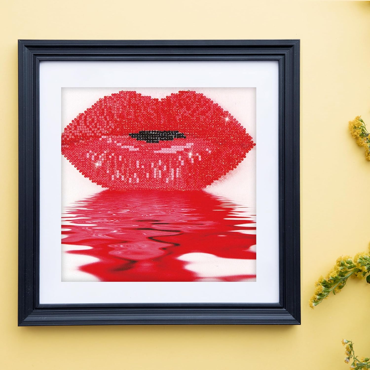 DIAMON DOT Ho Lip Diamon Paintin Kit fo Adult Diamon Ar Kit Relaxin Creativ Craf Ki wit Dot Gem 11.8inchx11.8inch