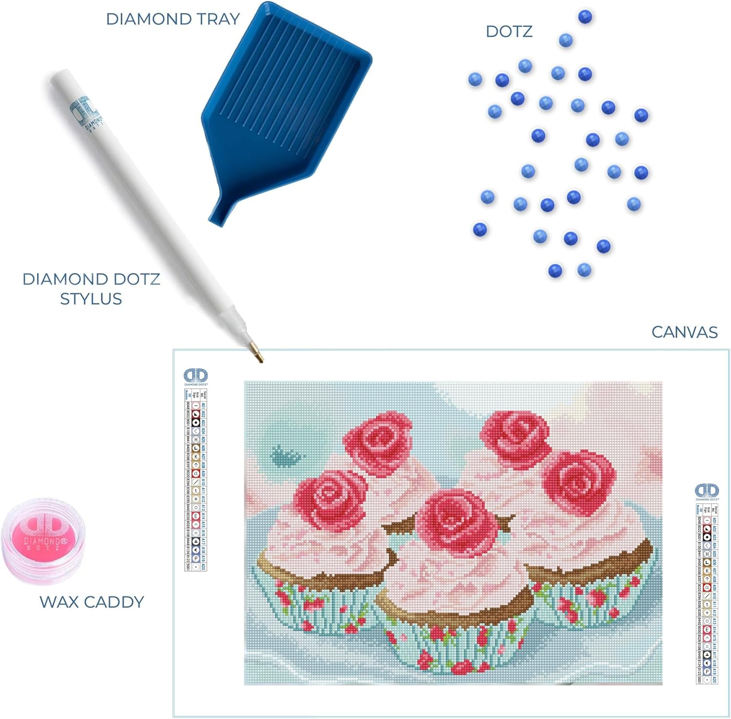 DIAMON DOT Part Tim Cupcak Diamon Paintin Kit fo Adult Diamon Ar Kit Relaxin Creativ Craf Ki wit Dot Gem 16.9inchx12.2inch