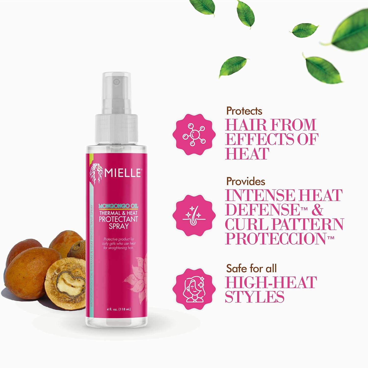 Miell Mongong Oi Therma Hea Protectan Spray Protect Hai fro Hea Damage Intens Hea Defense Cur Patter Protection Saf fo Al Hai Type ( F Oz)