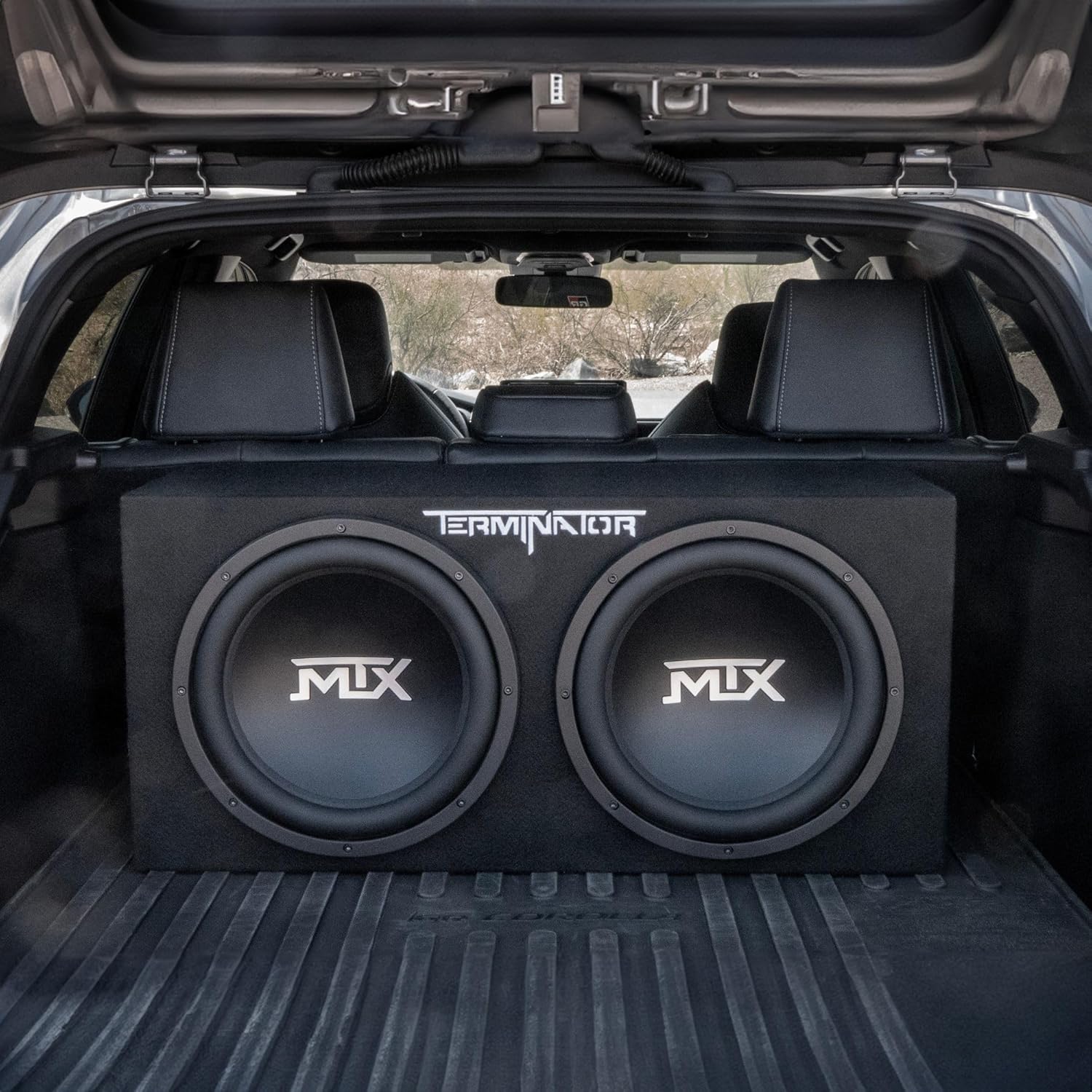 MTX Dual 12-Inch Subwoofers with Loaded Enclosure, 1200W Max Power, 400W RMS, Terminator - Car Audio Subwoofer and Speaker System with Deep Bass Sound
