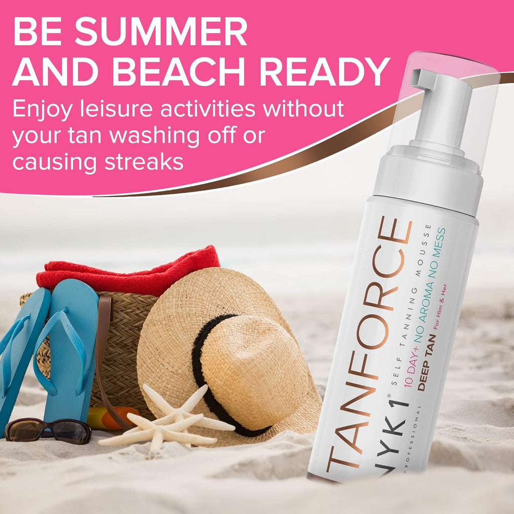 NYK TanForc Sel Tanne Mouss (250ml Sel Ta Tannin Mouss Lotio Fo Fac an Bod Ta Fo Strea Fre Fak Ta Bronzer
