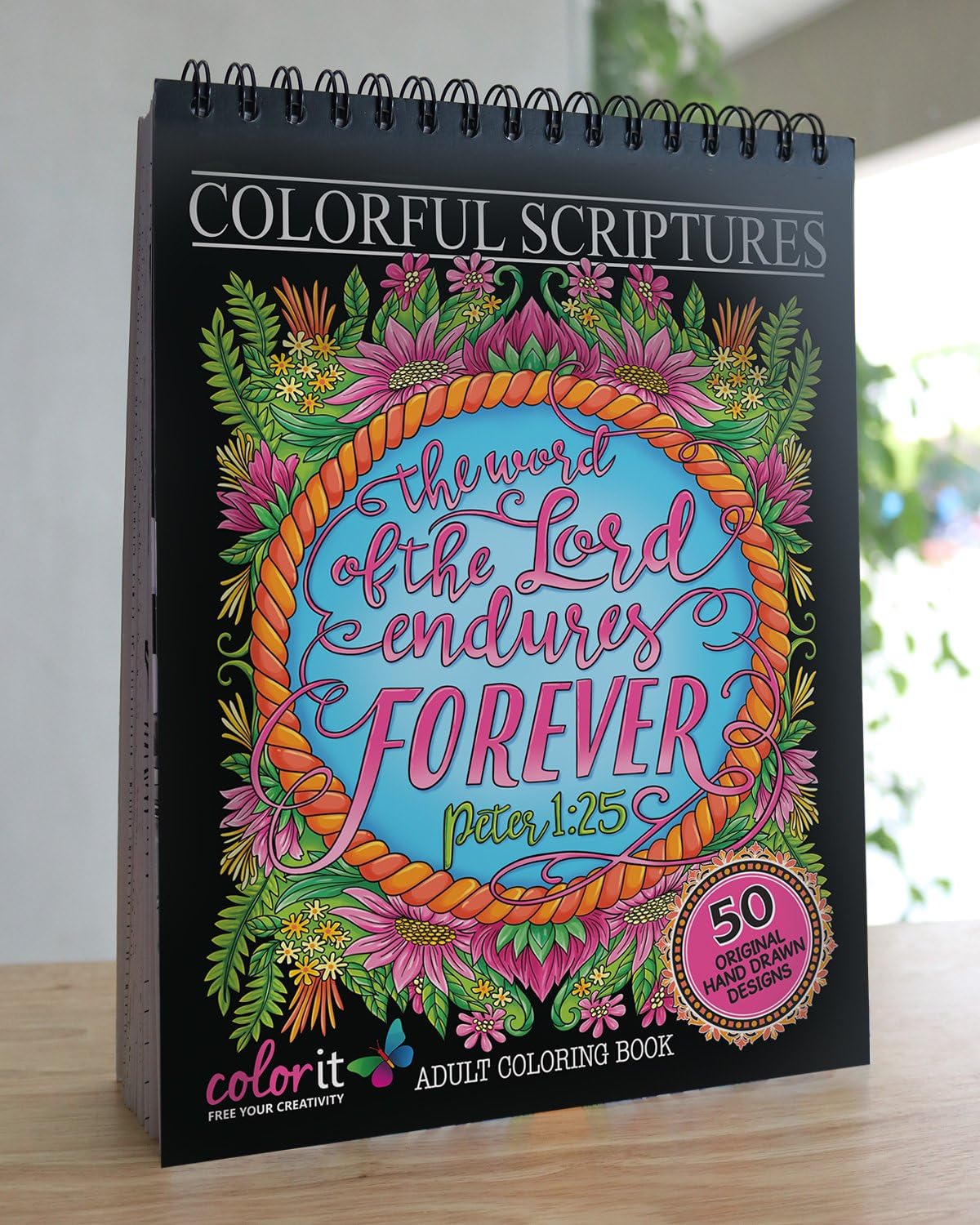 ColorI Colorfu Scripture Christia Adul Colorin Book 5 Origina Han Draw Biblica Design Printe o Artis Qualit Paper Hardbac Covers Spira Binding Perforate Pages In Blotter