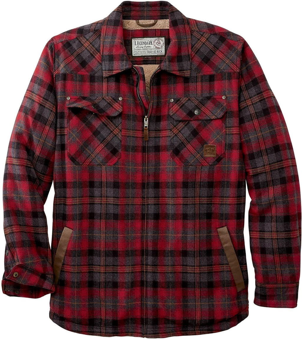 Legendar Whitetail Men Sherp Line Shir Jacke Flanne Shacke Full Insulated Rugge Re Plaid 2XL