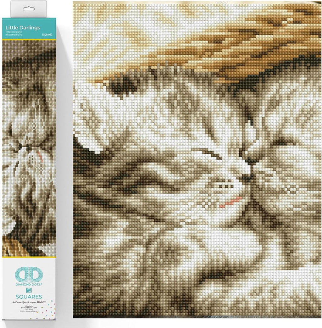 DIAMON DOT Littl Darling Ca Diamon Paintin Kit fo Adult Diamon Ar Kit Relaxin Creativ Craf Ki wit Dot Gem 11.6inchx16.3inch