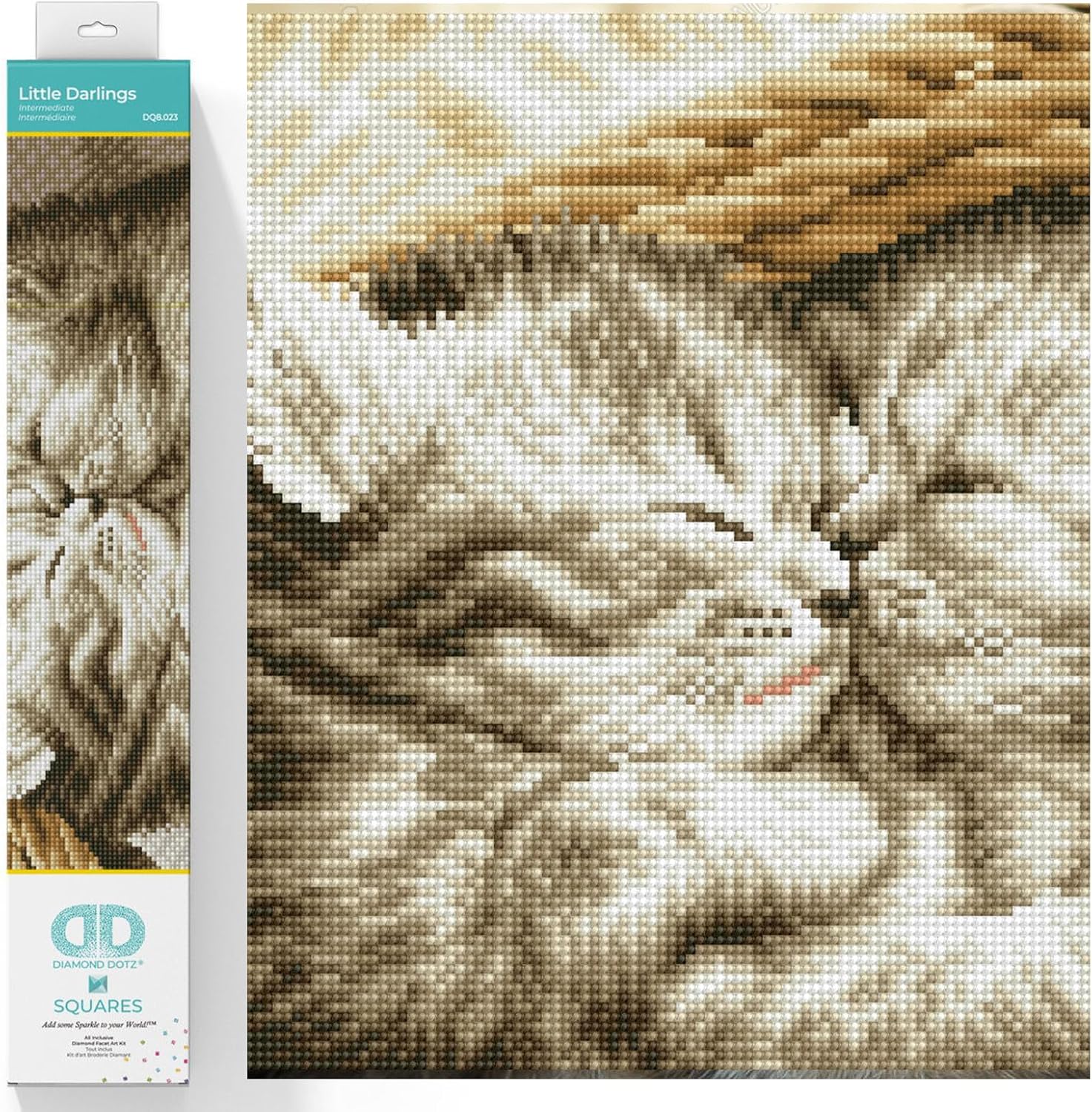 DIAMON DOT Littl Darling Ca Diamon Paintin Kit fo Adult Diamon Ar Kit Relaxin Creativ Craf Ki wit Dot Gem 11.6inchx16.3inch