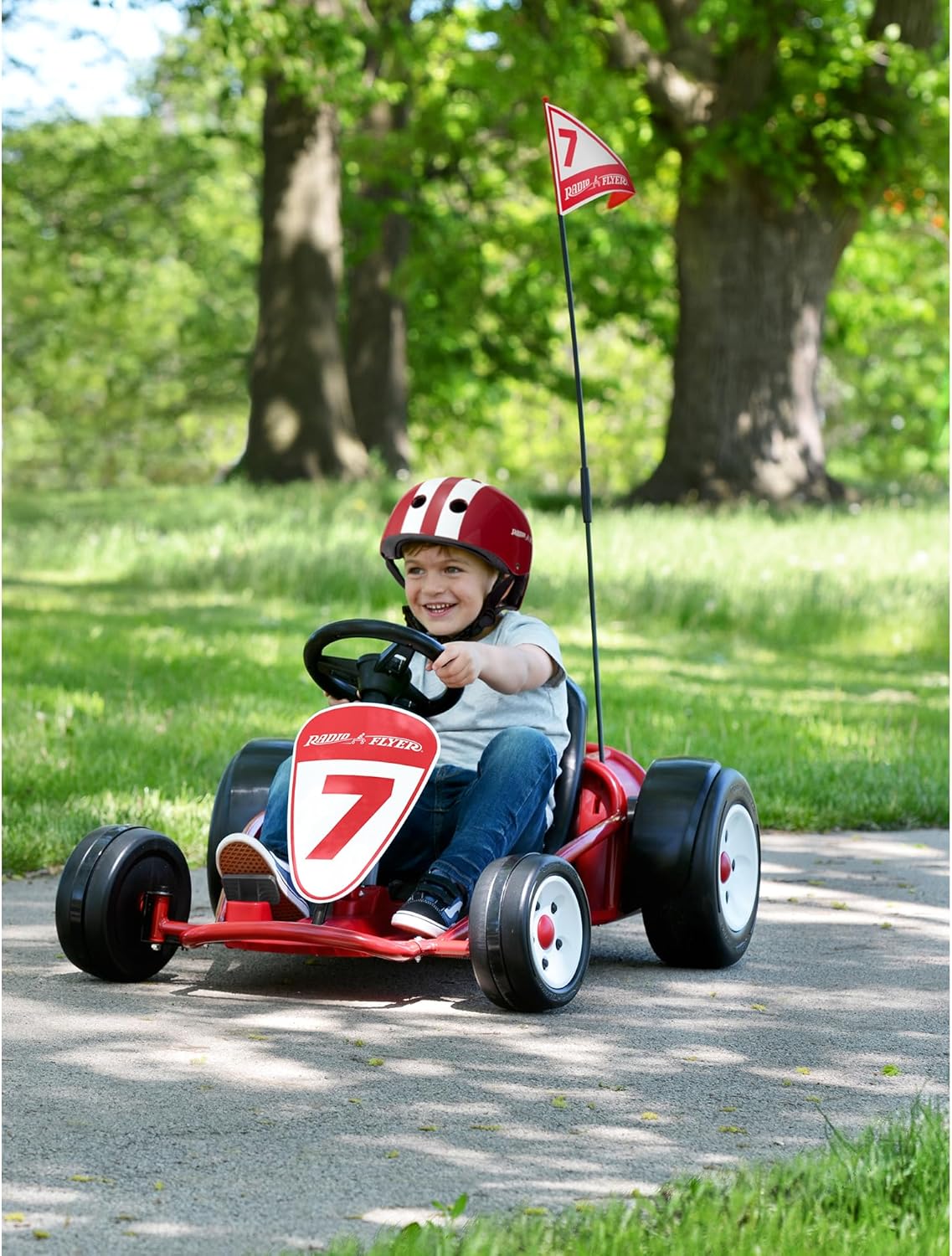 Radio Flyer Kids Go Kart, Ultimate Outdoor Racing Cart for Ages 3 to 8 Years Old, Red