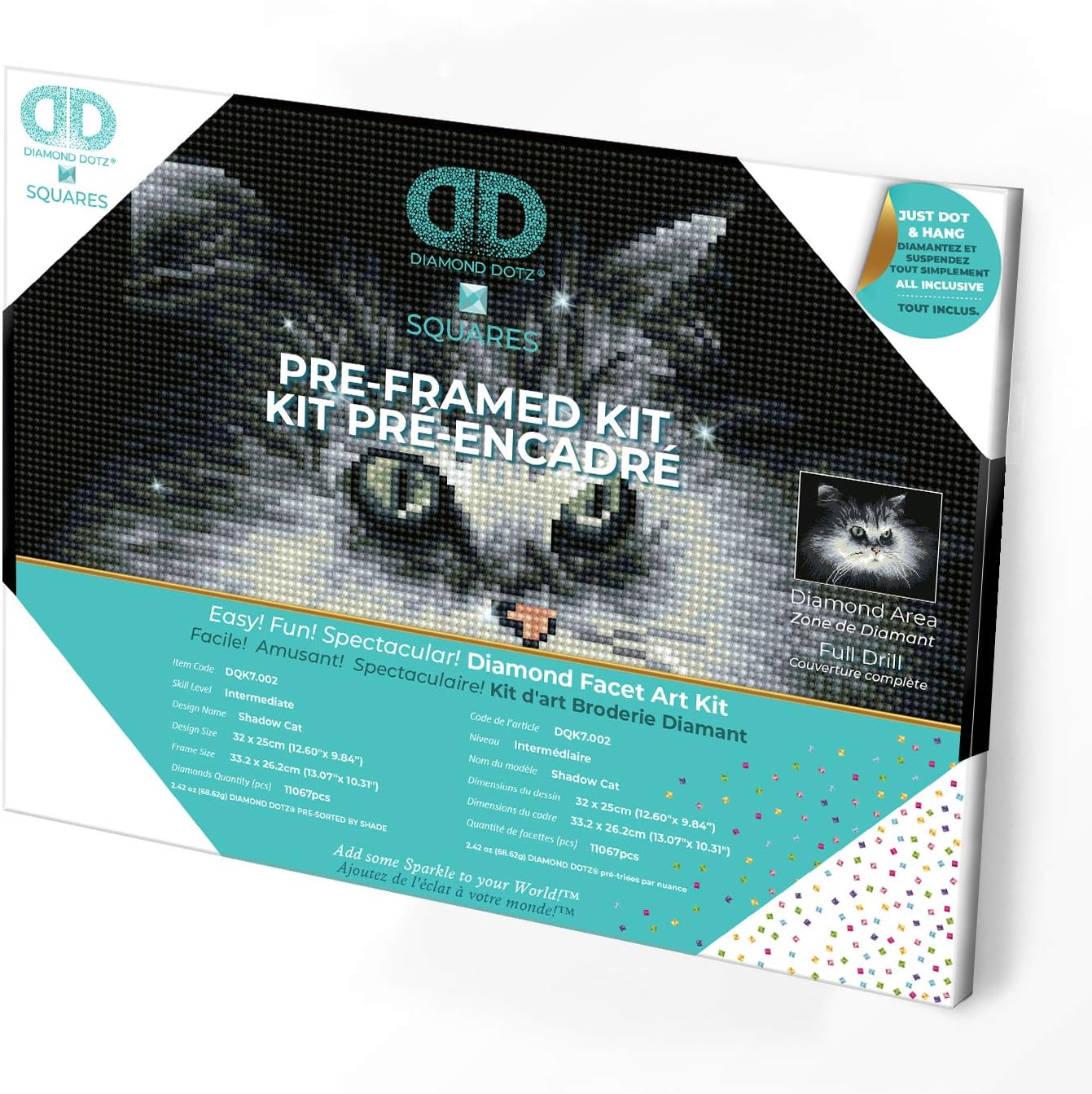 DIAMON DOT Shado Ca Pre-Frame Diamon Paintin Kit fo Adult Diamon Ar Kit Relaxin Creativ Craf Ki wit Dot Gems