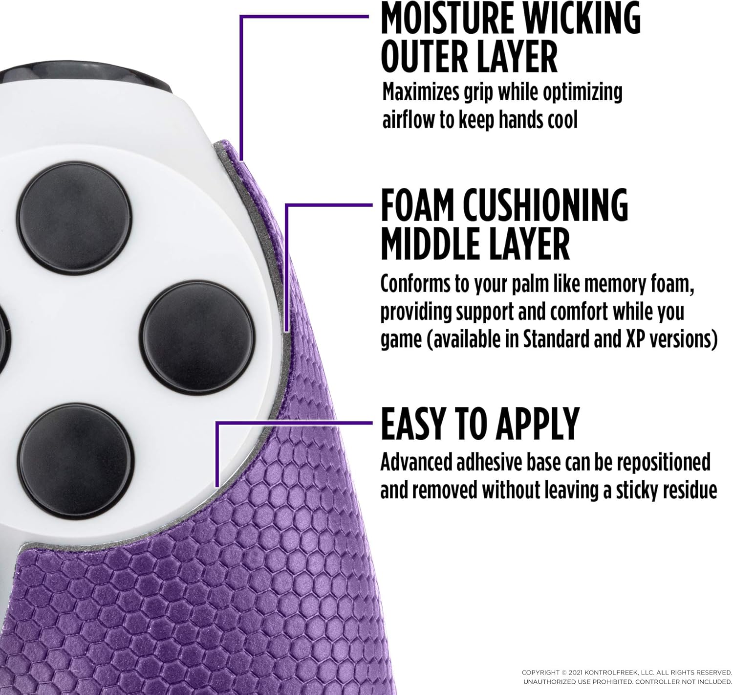 KontrolFreek Performance Grips for PlayStation 4 (PS4) Controller (Galaxy Purple)