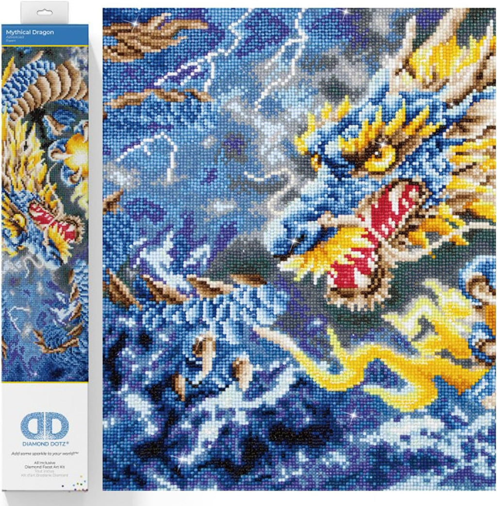 DIAMON DOT Mythica Drago Diamon Paintin Kit fo Adult Diamon Ar Kit Relaxin Creativ Craf Ki wit Dot Gem 18.5x26.7