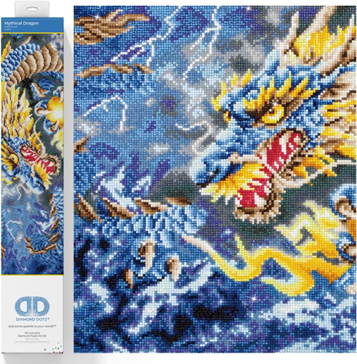 DIAMON DOT Mythica Drago Diamon Paintin Kit fo Adult Diamon Ar Kit Relaxin Creativ Craf Ki wit Dot Gem 18.5x26.7