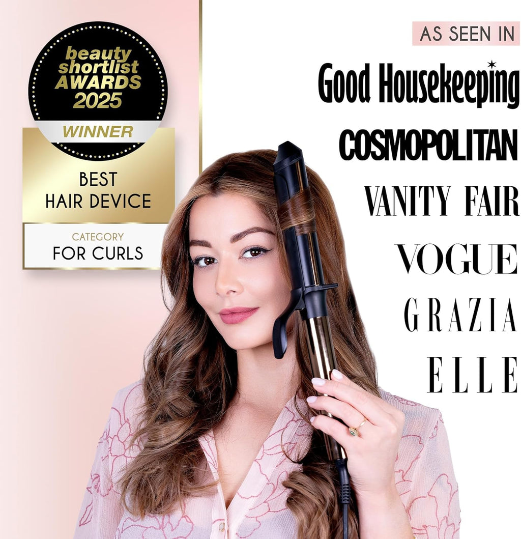 ELLA BELLA Curling Iron 1.5inch ? Professional Hair Curler ? 1.5 inch Curling Iron ? Ceramic Curling Irons ? Transform Your Look in Seconds ? Suitable for All Hair Types ? Say Goodbye to Heat Damage