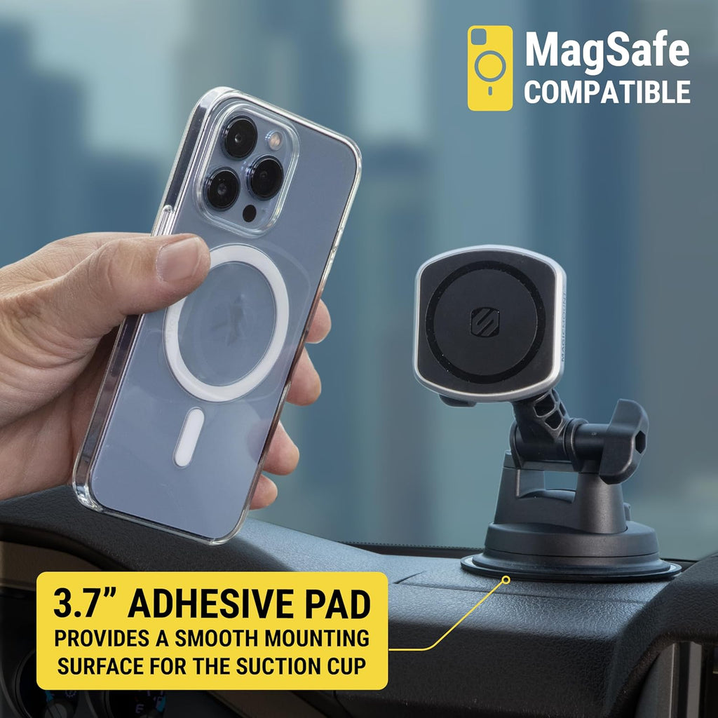 Scosche MP2WDHD MagicMount? Pro2 Heavy Duty, Extra-Strong Suction Cup Cell Phone Mount, Windshield/Dashboard Magnetic Phone Holder with Anti-Shake Stabilizer for iPhone, Android, Tablet, Car, Truck