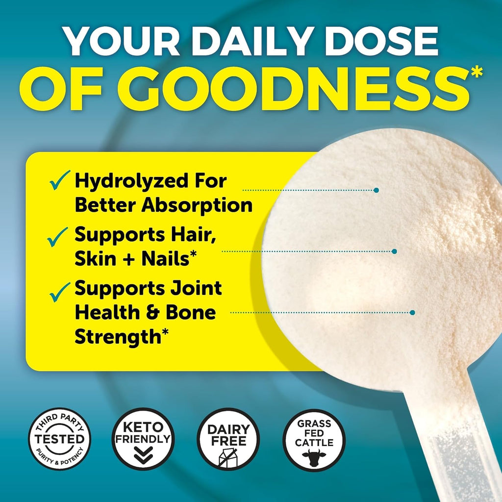 Viv Natural Hydrolyze Collage Peptide Powder l Grass-Fe Pasture-Raise Bovin Collagen Typ  III Unflavore Powde fo Hair Ski Nails