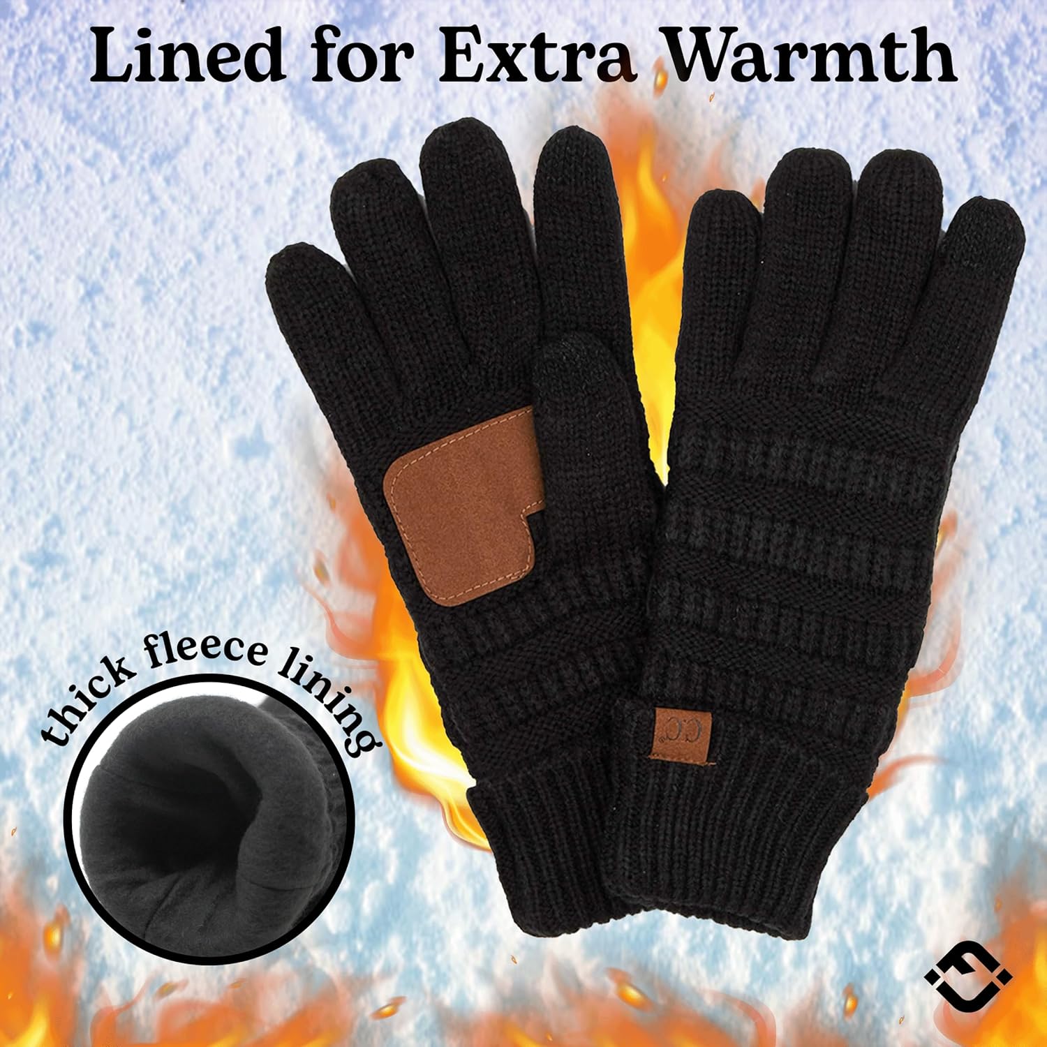 Funky Junque Womens Winter Gloves ¨C Cute Knit Fleece Lined Touchscreen Texting Gloves for Women, Teen Girls Accessories