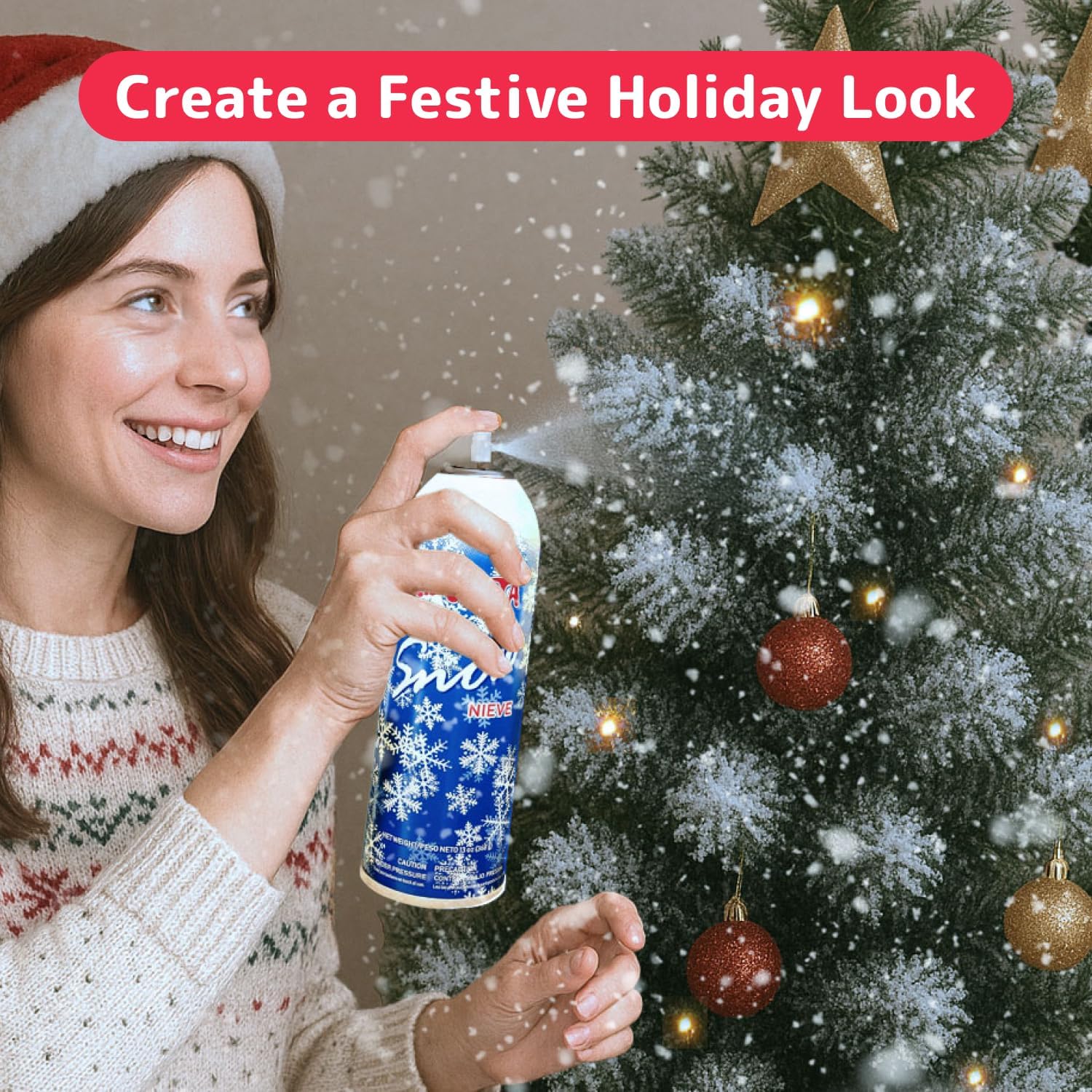 Prexte Pac Fak Sno Spra fo Christma Tre Quick-Dr Texture Christma Tre Flockin Spra i 13o Aeroso Bottle fo Decoratin an Craft Artificia Sno Floc fo Window an Mirrors