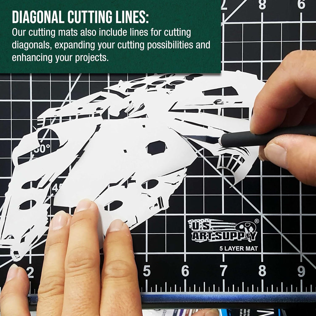 U.S Ar Suppl 40inc 80inc Self-Healin Cuttin Ma 5-Pl Double-Side Green/Blac Craf Mat Non-Sli Cuttin Mat fo Crafts Sewing Quilting Scrapbooking
