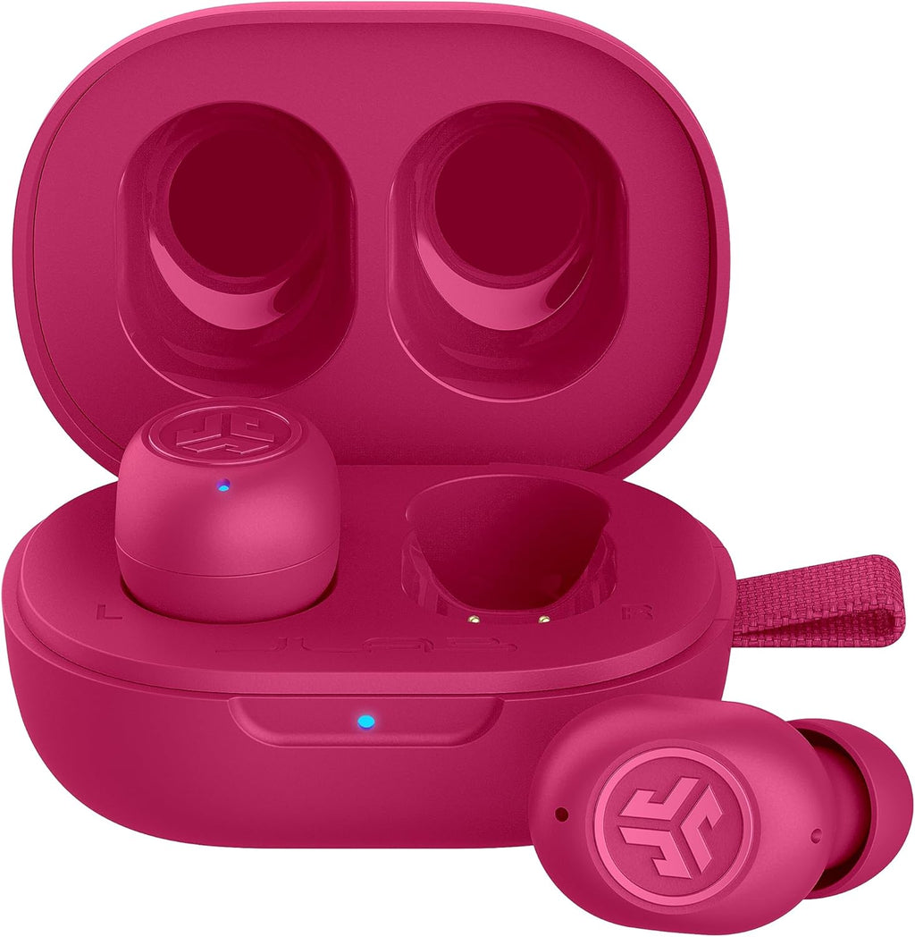 Mini True Wireless Bluetooth Earbuds + Charging Case, Hot Pink, IP55 Sweat and Dust Proof, Bluetooth Multipoint, Be Aware Audio, 3 EQ Sound Settings, Crystal Clear Calls