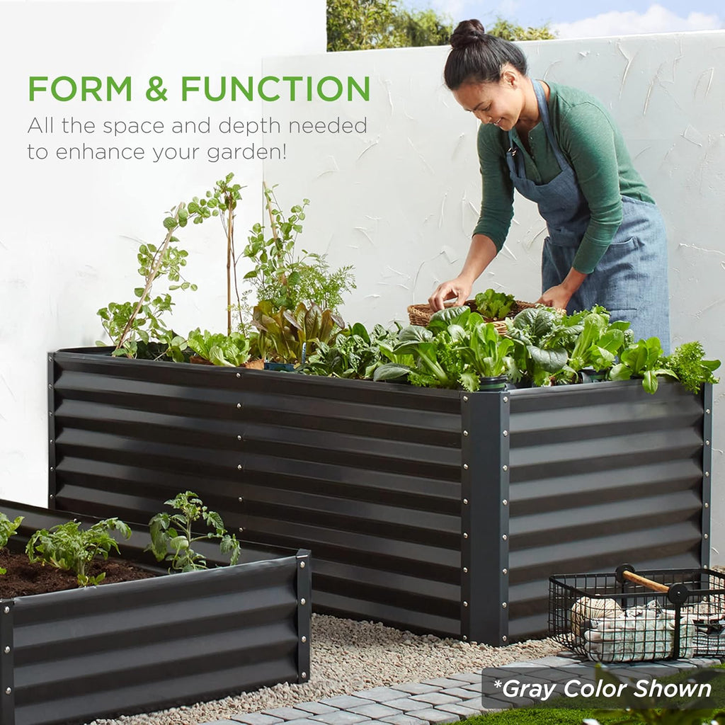 Best Choice Products 6x3x2ft Outdoor Metal Raised Garden Bed, Deep Root Box Planter for Vegetables, Flowers, Herbs, and Succulents w/ 269 Gallon Capacity - Peacock Blue