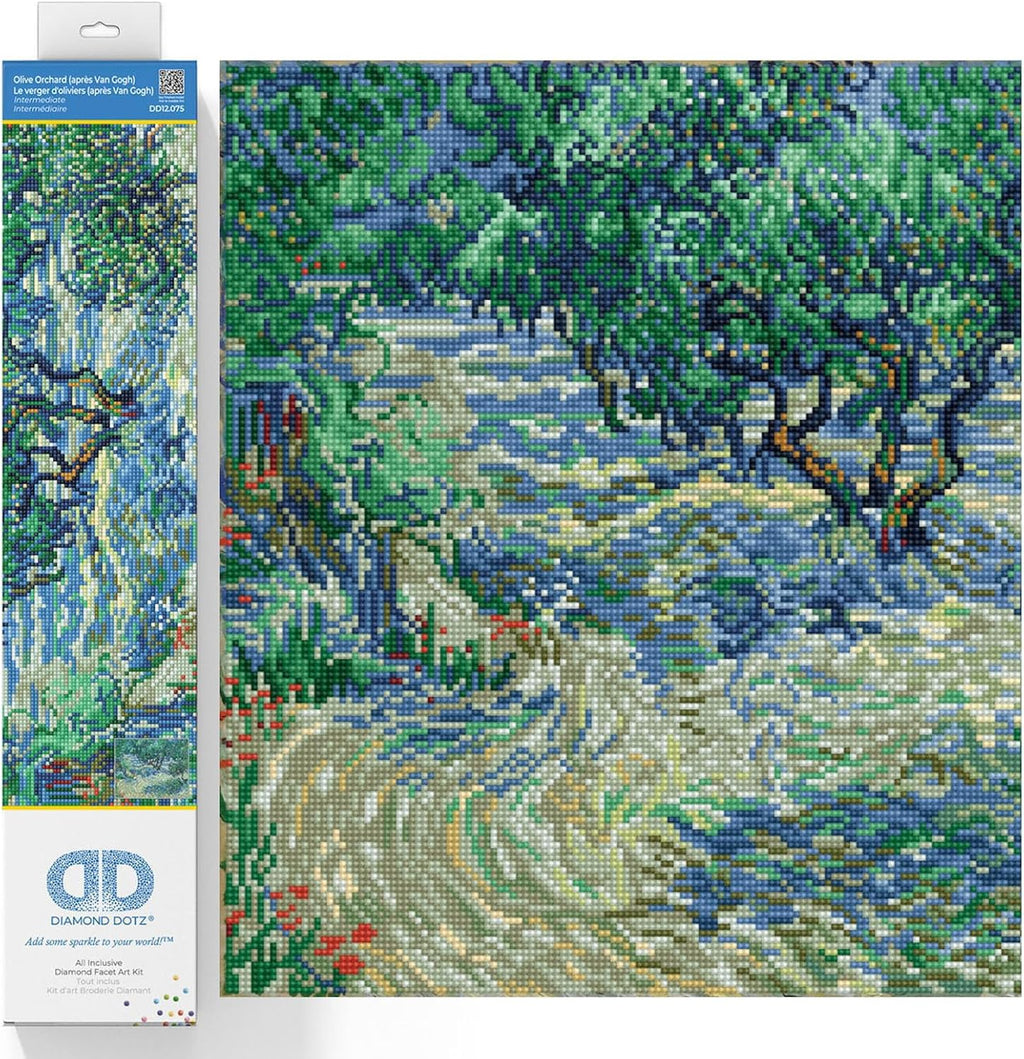 DIAMON DOT Oliv Orchar Va Gog Landscap Diamon Paintin Kit fo Adult Diamon Ar Kit Relaxin Creativ Craf Ki wit Dot Gem 16.5inchx20.5inch