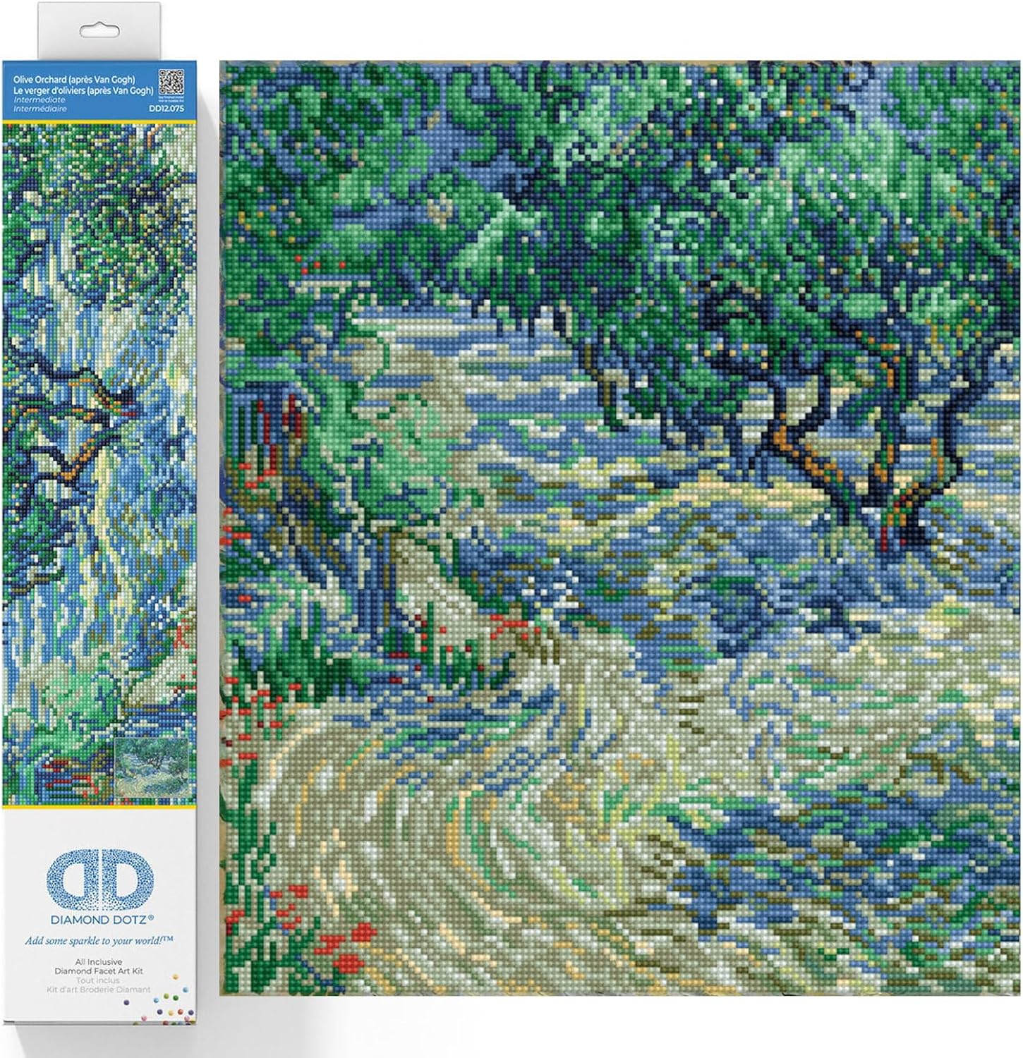 DIAMON DOT Oliv Orchar Va Gog Landscap Diamon Paintin Kit fo Adult Diamon Ar Kit Relaxin Creativ Craf Ki wit Dot Gem 16.5inchx20.5inch