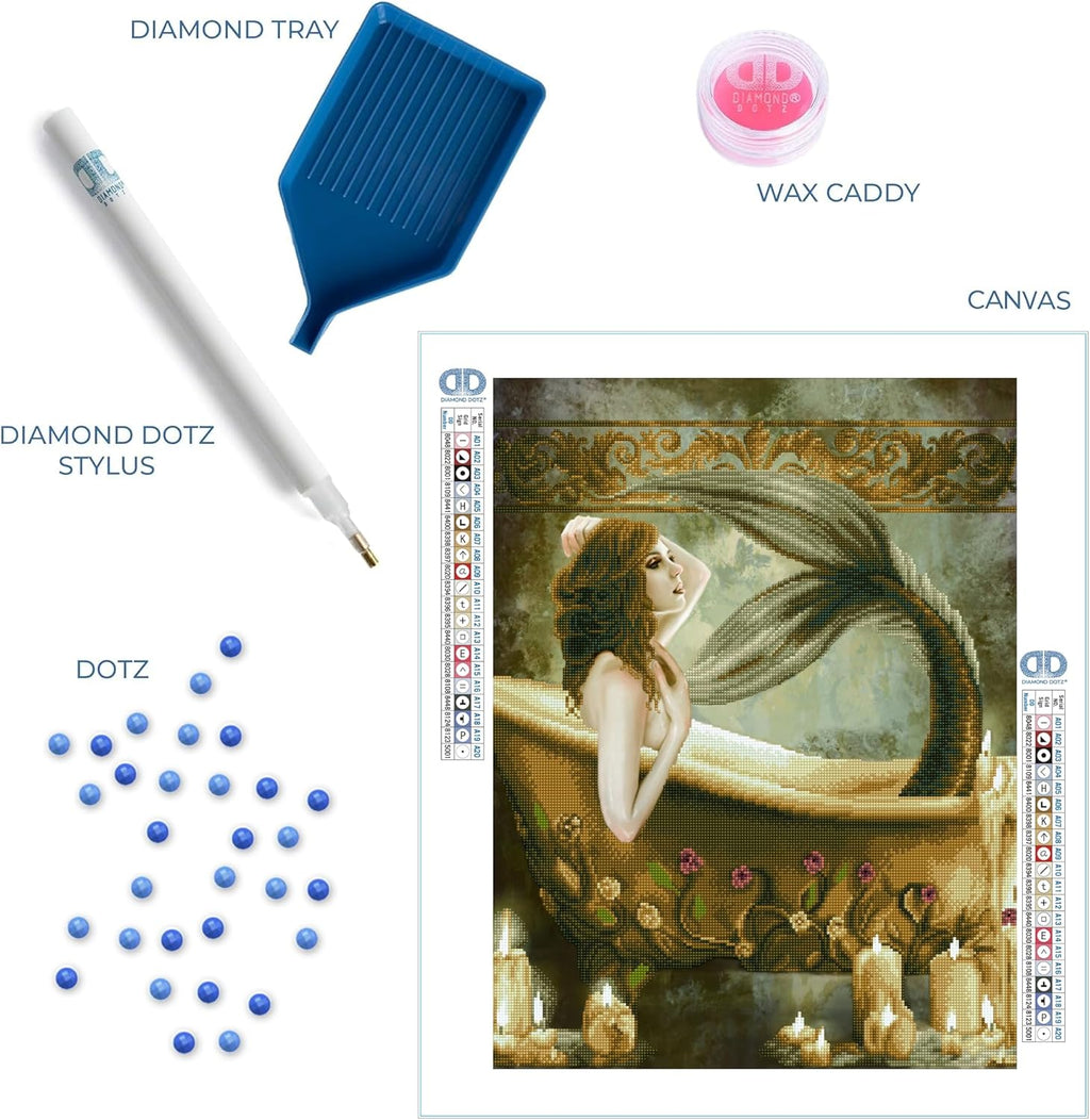 DIAMON DOT Bat tim Mermai Diamon Paintin Kit fo Adult Diamon Ar Kit Relaxin Creativ Craf Ki wit Dot Gem 26.8x20.5