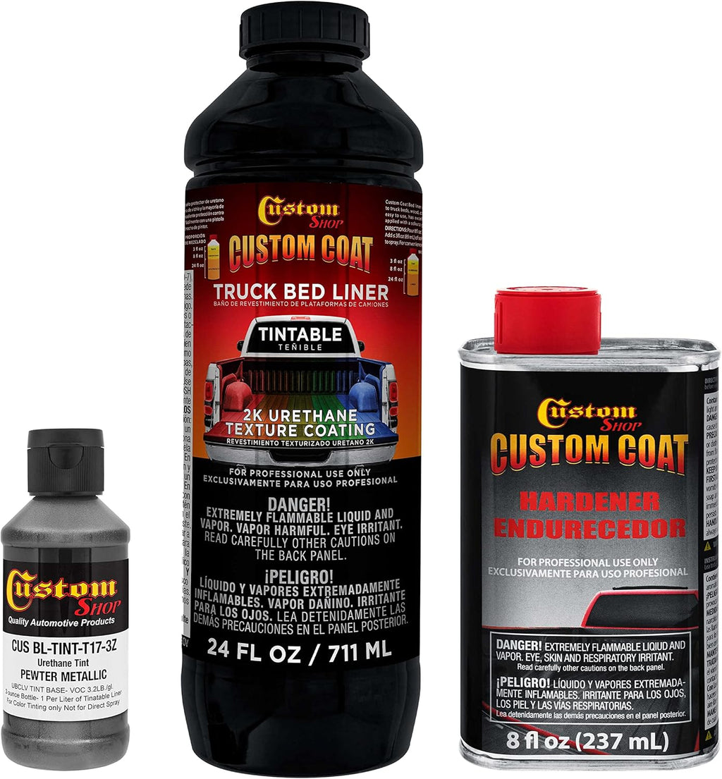 Custo Coa Pewte Metalli Quar Urethan Spray-O Truc Be Line Ki Eas Mixing Jus Shake Shoo Professiona Durabl Texture Protectiv Coating Preven Sto Rus Car Aut Equipment