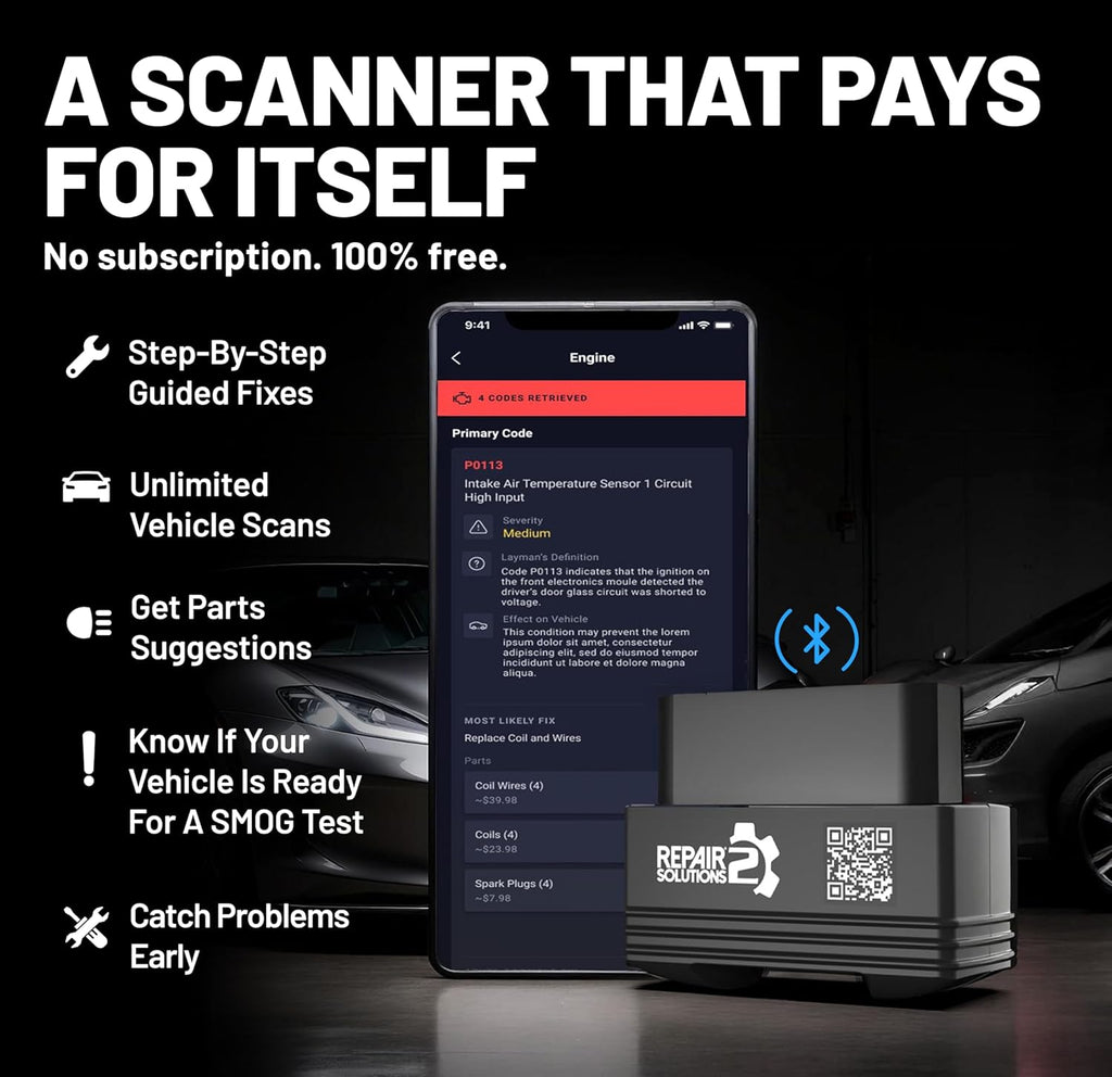Innov 100 Bluetoot OBD Scanne fo iPhon Androi Predic Ca Problem Befor The Happe N Subscription Detec Chec Engine ABS SR Issue fo Car 1996+