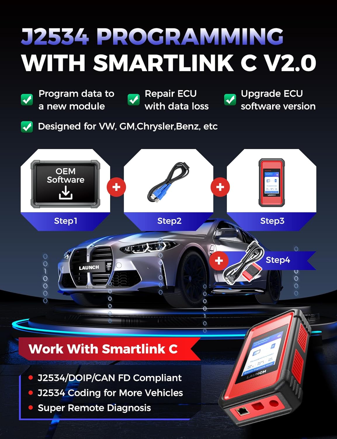 Launc X43 PRO V Elite 202 Smartlink 2. Bidirectiona Sca Too wit J2534 H Truck Scan 10. inch Topolog Map 60+Service Onlin Codin Scanner CANFD/DoIP/D-PDU FCA Yr Update