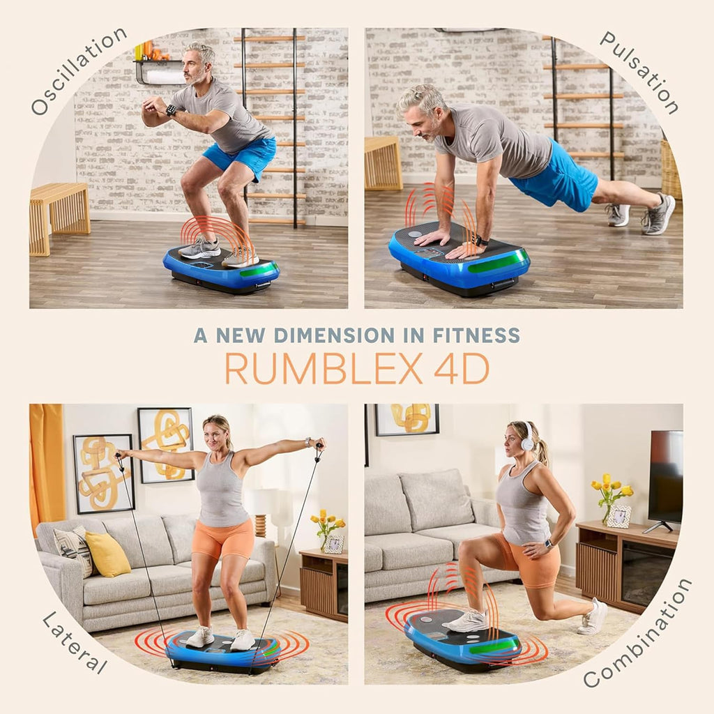 Lifepro Rumblex 4D Vibration Plate Exercise Machine with Triple Motor Oscillation, Linear, and Pulsation ¨C Advanced 4D Vibration Technology for Whole Body Fitness, Weight Loss and Recovery at Home