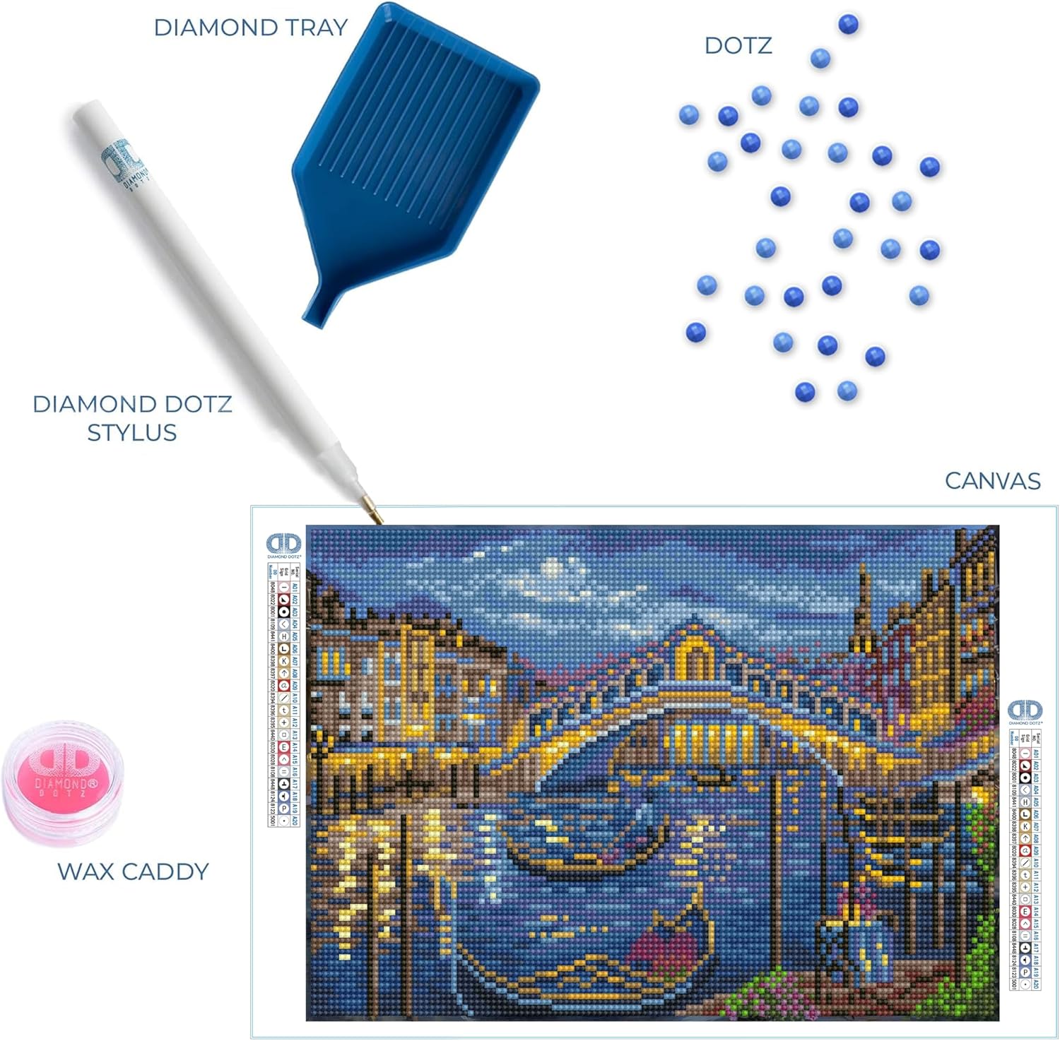 DIAMON DOT Evenin Strol t Th Rialt Bridg Diamon Paintin Kit fo Adult Diamon Ar Kit Relaxin Creativ Craf Ki wit Dot Gem 9.8x13.8