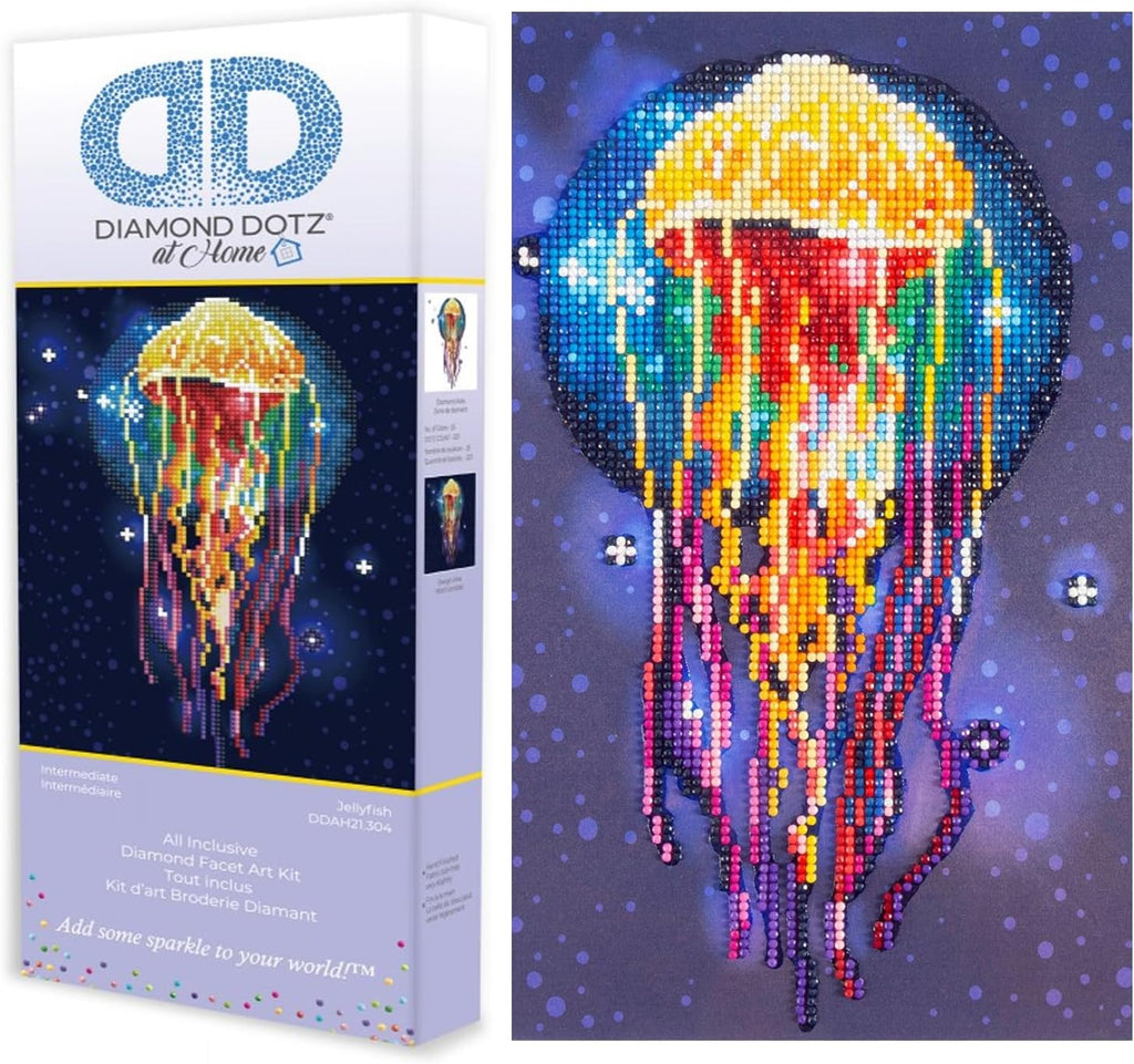 DIAMON DOT a Hom Jellyfis Diamon Paintin Kit fo Adult Diamon Ar Kit Relaxin Creativ Craf Ki wit Dot Gem 12x12