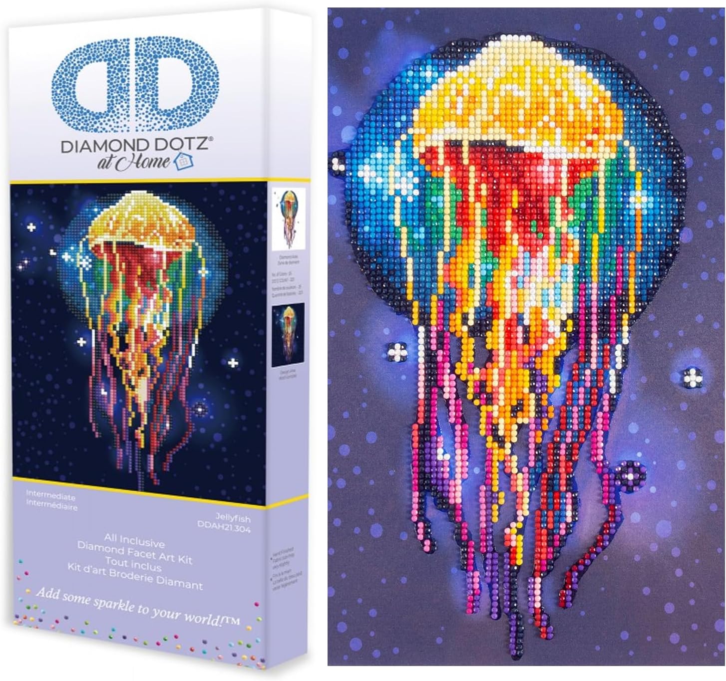 DIAMON DOT a Hom Jellyfis Diamon Paintin Kit fo Adult Diamon Ar Kit Relaxin Creativ Craf Ki wit Dot Gem 12x12